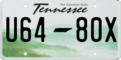 TN license plate U6480X