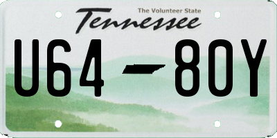 TN license plate U6480Y
