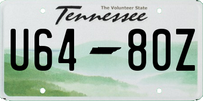 TN license plate U6480Z