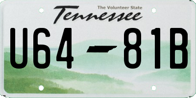 TN license plate U6481B