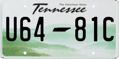TN license plate U6481C