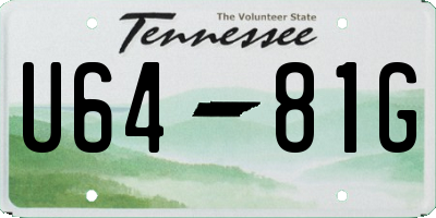 TN license plate U6481G