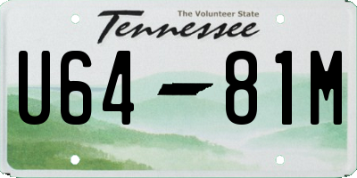 TN license plate U6481M