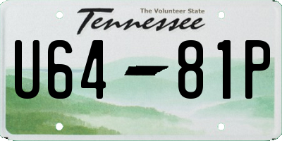 TN license plate U6481P