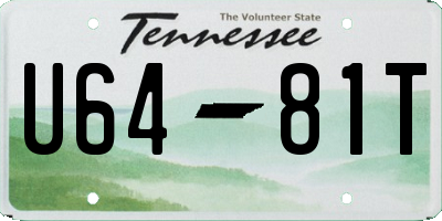 TN license plate U6481T