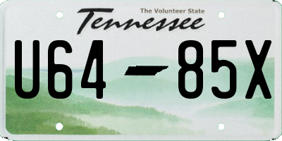 TN license plate U6485X