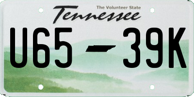 TN license plate U6539K