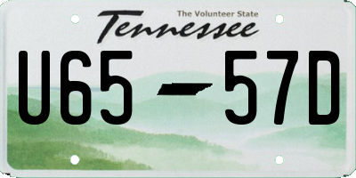 TN license plate U6557D