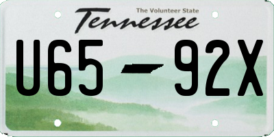 TN license plate U6592X