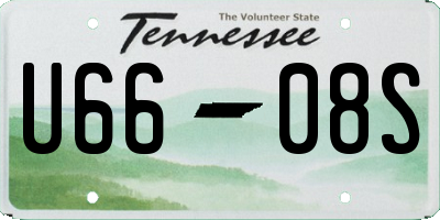 TN license plate U6608S