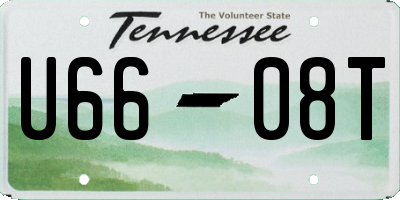 TN license plate U6608T