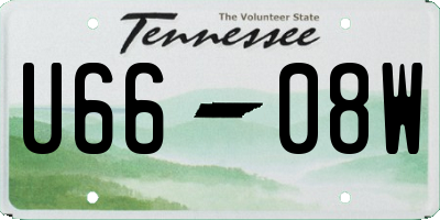 TN license plate U6608W