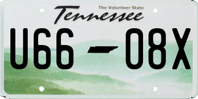 TN license plate U6608X