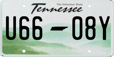 TN license plate U6608Y