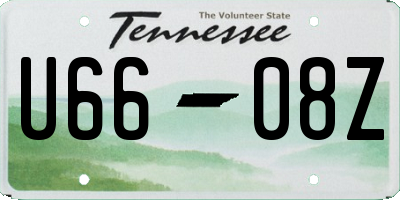 TN license plate U6608Z