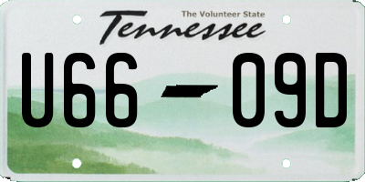 TN license plate U6609D