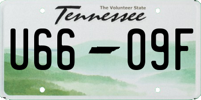 TN license plate U6609F