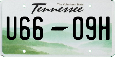 TN license plate U6609H