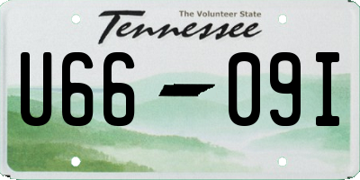 TN license plate U6609I