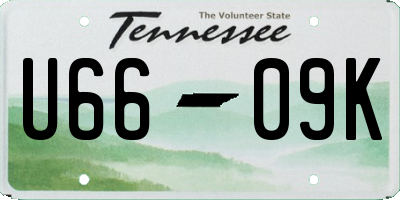 TN license plate U6609K