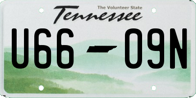 TN license plate U6609N