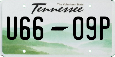 TN license plate U6609P