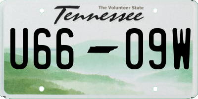 TN license plate U6609W