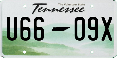 TN license plate U6609X