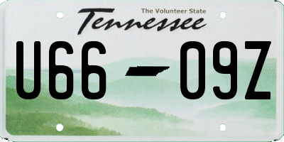 TN license plate U6609Z