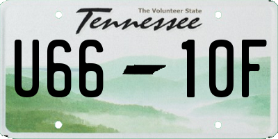 TN license plate U6610F
