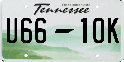 TN license plate U6610K