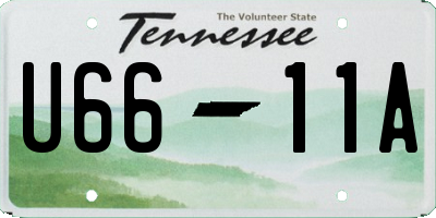 TN license plate U6611A