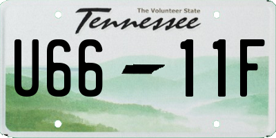 TN license plate U6611F