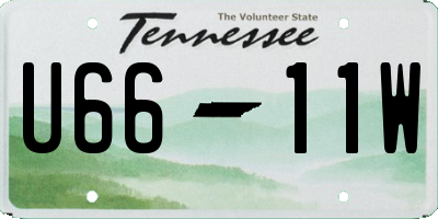 TN license plate U6611W