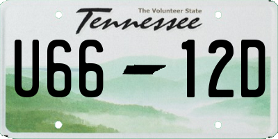TN license plate U6612D