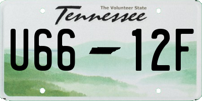 TN license plate U6612F