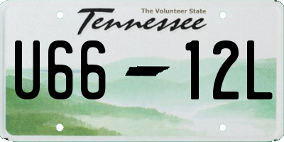 TN license plate U6612L
