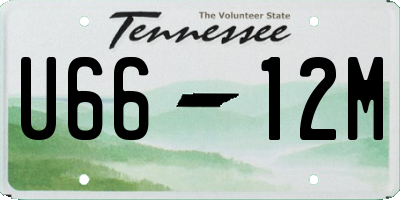 TN license plate U6612M
