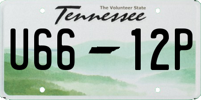 TN license plate U6612P