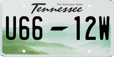 TN license plate U6612W