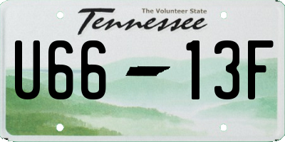 TN license plate U6613F