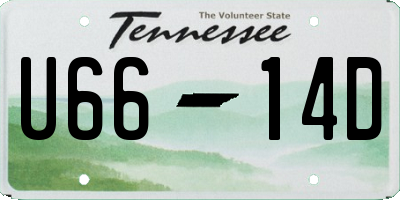TN license plate U6614D