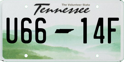 TN license plate U6614F