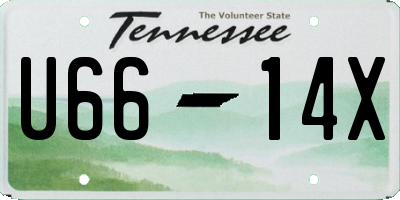 TN license plate U6614X