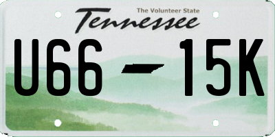 TN license plate U6615K