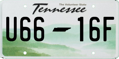 TN license plate U6616F