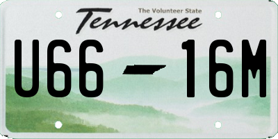 TN license plate U6616M