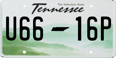 TN license plate U6616P