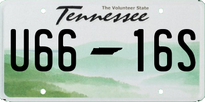 TN license plate U6616S