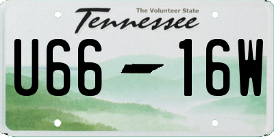 TN license plate U6616W